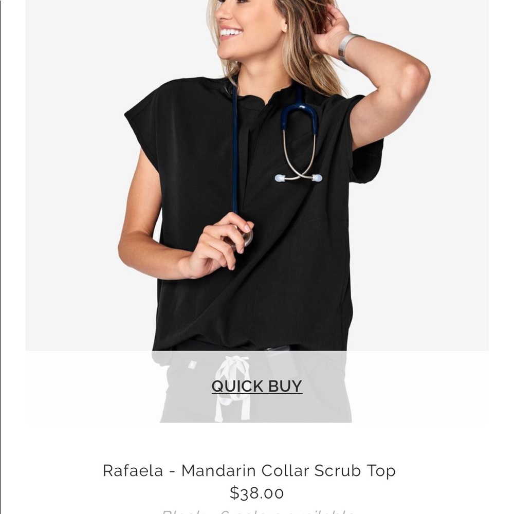 FIGS Mandarin Collar Scrub Top